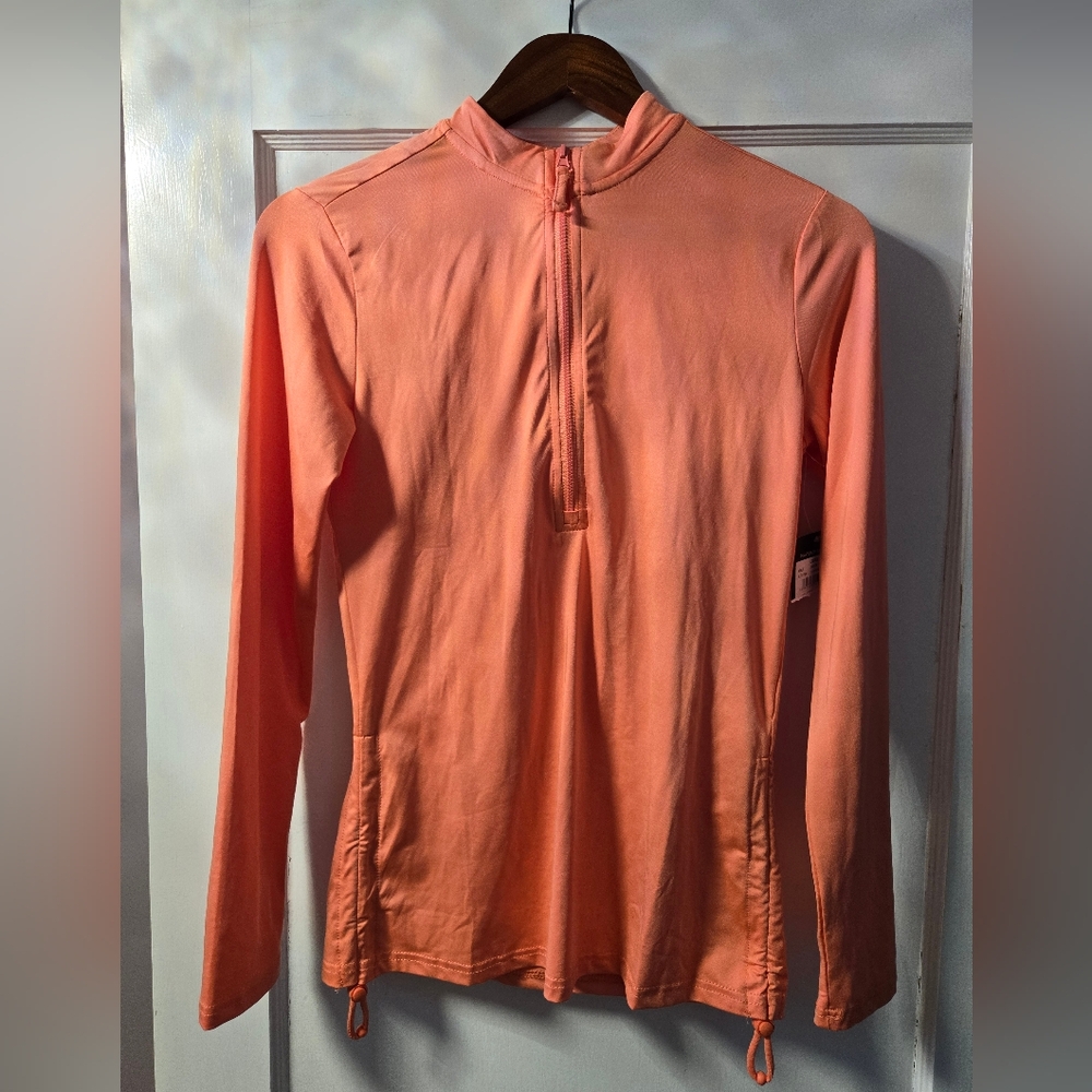 NWT Eddie Bauer Flamingo Pink Orange Long Swim Rashguard Sz Sm